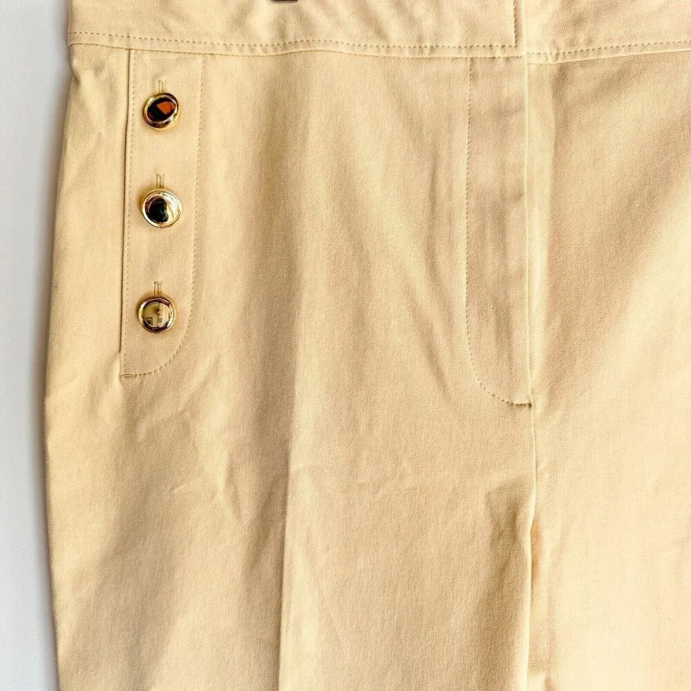 Derek Lam 10 Crosby  Light Boiege Cropped Khaki Pants 20 - Picture 5 of 10
